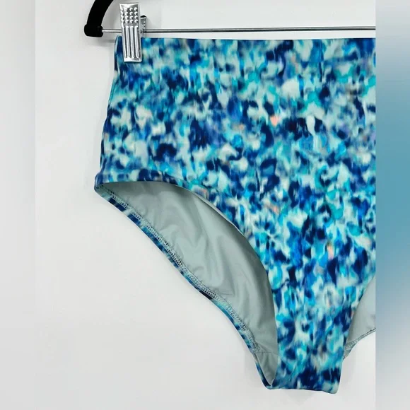 🆕 NWOT Athleta High Waist Swim Bottom Bikini Dark Lapis Blue Print Size Medium - Picture 11 of 14